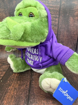 Allie Gator in a Sawgrass Recreation Park Hoodie in Purple
