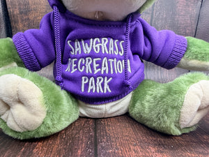 Allie Gator in a Sawgrass Recreation Park Hoodie in Purple