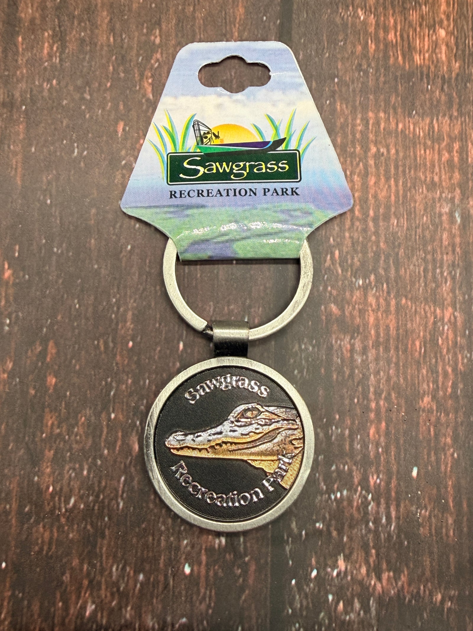 Custom Sawgrass Keychain Alligator Head Metal