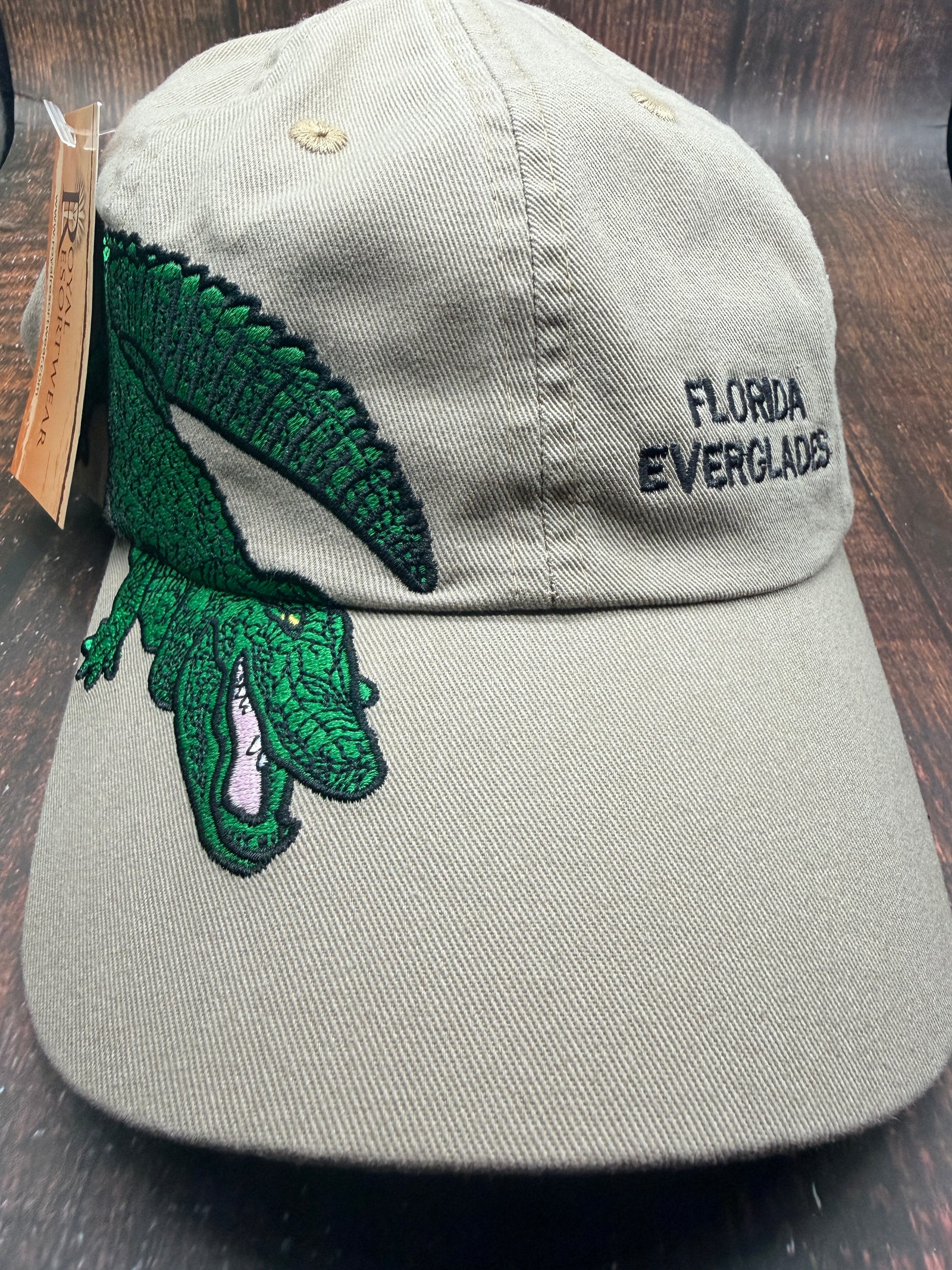 Florida Everglades Embroidered Adult Hat Khaki
