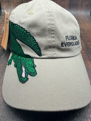 Florida Everglades Embroidered Adult Hat Khaki