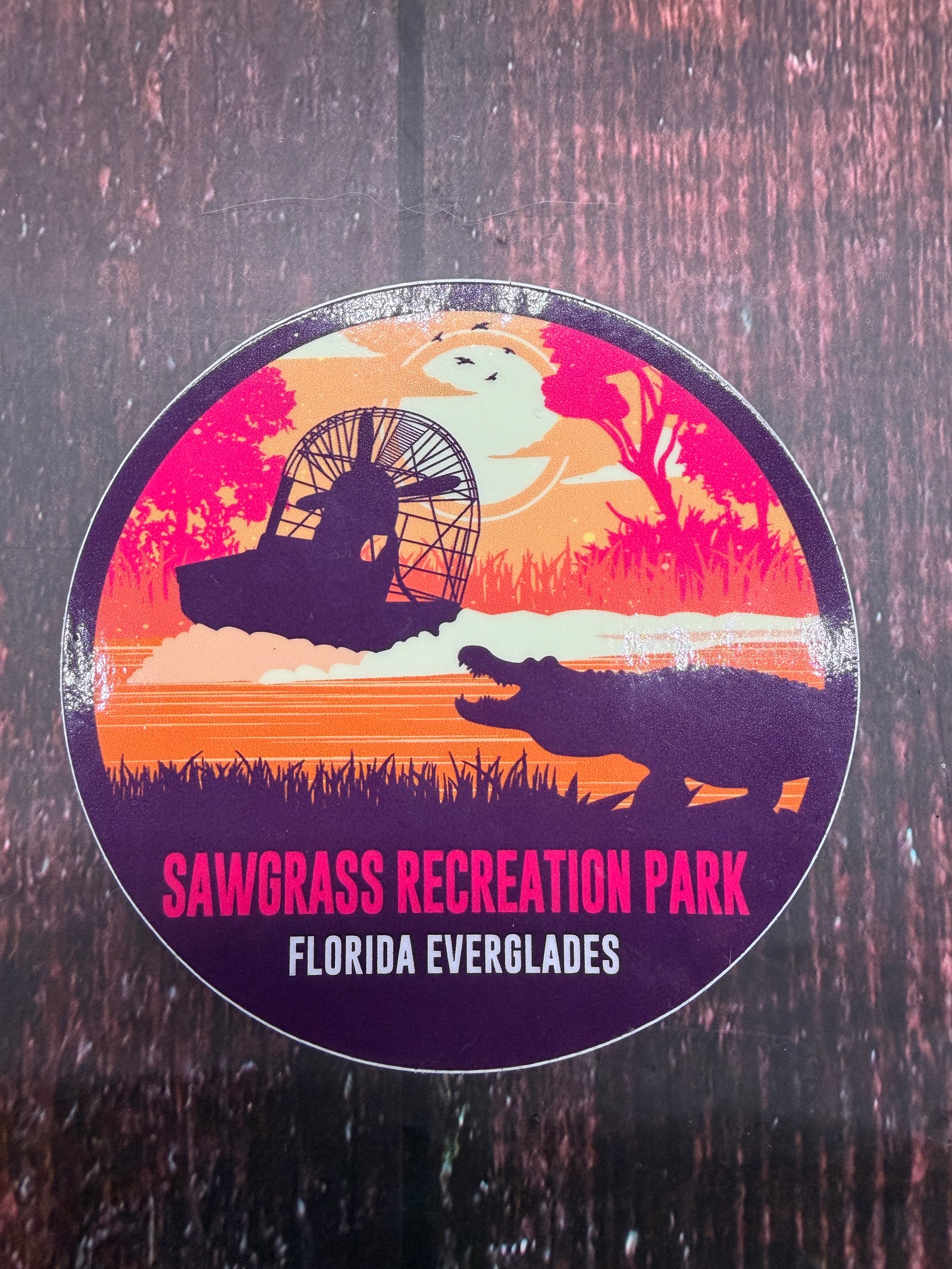 Custom Sawgrass Sticker Airboat at Sunset