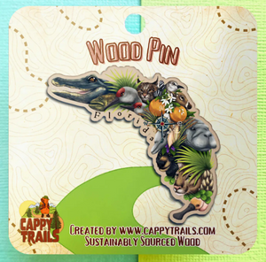 Florida State Animals Pin Wooden Pin