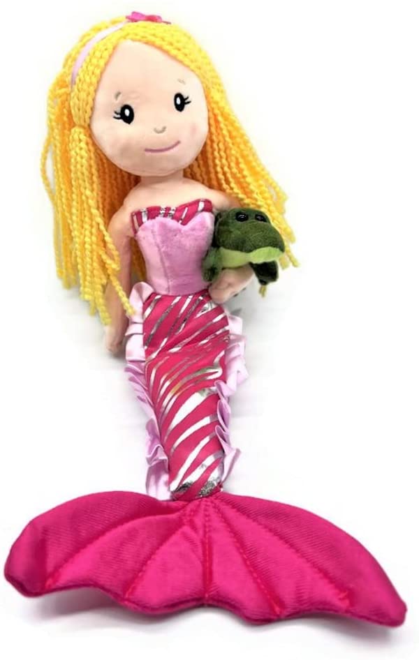 Plush Mermaid Cuddling an Alligator